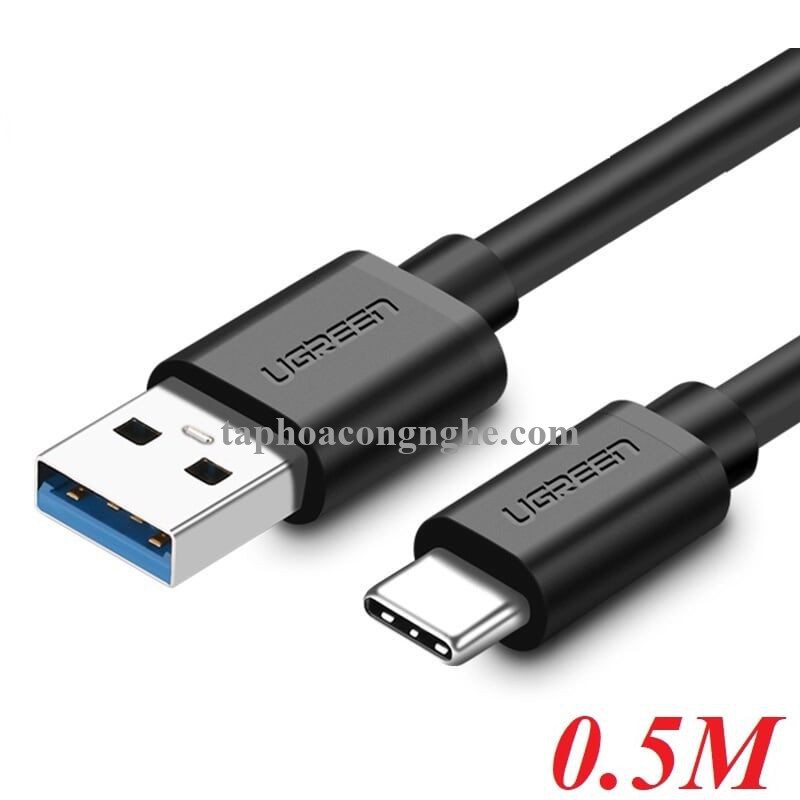 Ugreen 30627 0.5M màu Đen Cáp USB TypeC sang USB 3.0 cáp tròn US172 30030627